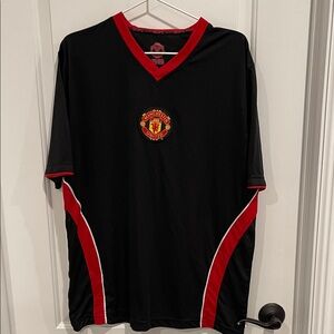 Manchester United Black and Red Men's Jersey